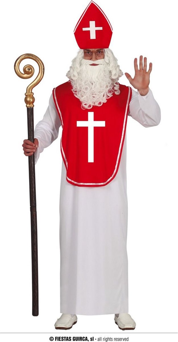 Sinterklaas Kostuum | Sinterklaas Is In Het Land | Man | Maat 52-54 | Sinterklaas | Verkleedkleding